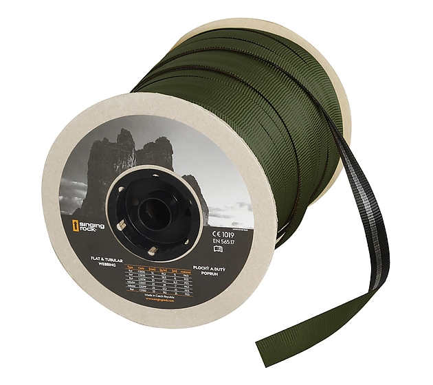 C0100K120 / FLAT WEBBING 25 mm khaki / negro