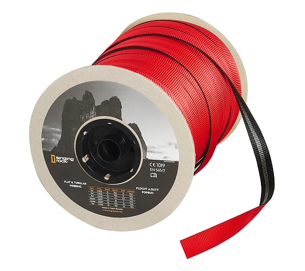 C0100R120 / FLAT WEBBING 25 mm rojo / negro
