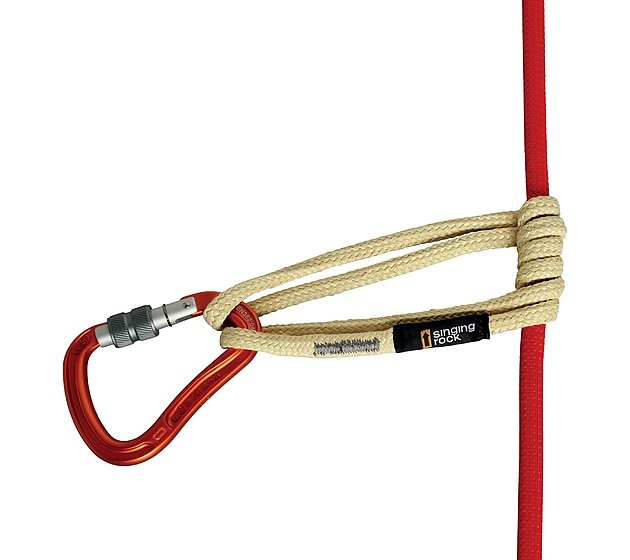 W2611Y035 / ARACORD 35 cm with a Prusik knot on the rope and a carabiner