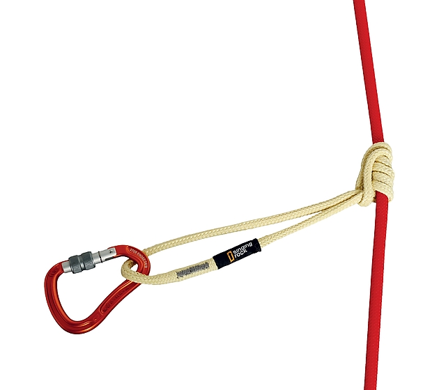 W2611Y035 / ARACORD 35 cm with a Prusik knot on the rope and a carabiner